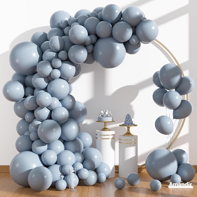 Amandir 153pcs Dusty Blue Balloons Arch Garland Kit Different Sizes | 18 12 10 - Image 2