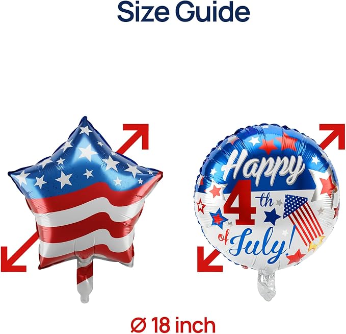 Dream Decor Happy 4th of July Balloons 12 Pack – American Flag Star & Happy 4th - Image 4