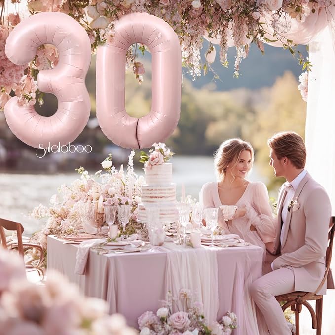 40 Inch Light Pink Number 30 Balloon 0-9 30th Foil Big Giant | Digital - Image 4