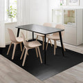 Vinyl Floor Mat for Home，5'×7' Black Waterproof Area Mat for Under Dining Room Table, Sturdy Plastic Rug Protector for Kitchen, Living Room, Yard, Garage, Large Baby Play Mat