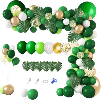 Amandir 163Pcs Jungle Party Balloons Garland Arch Kit | Gold Green Balloons - Image 8