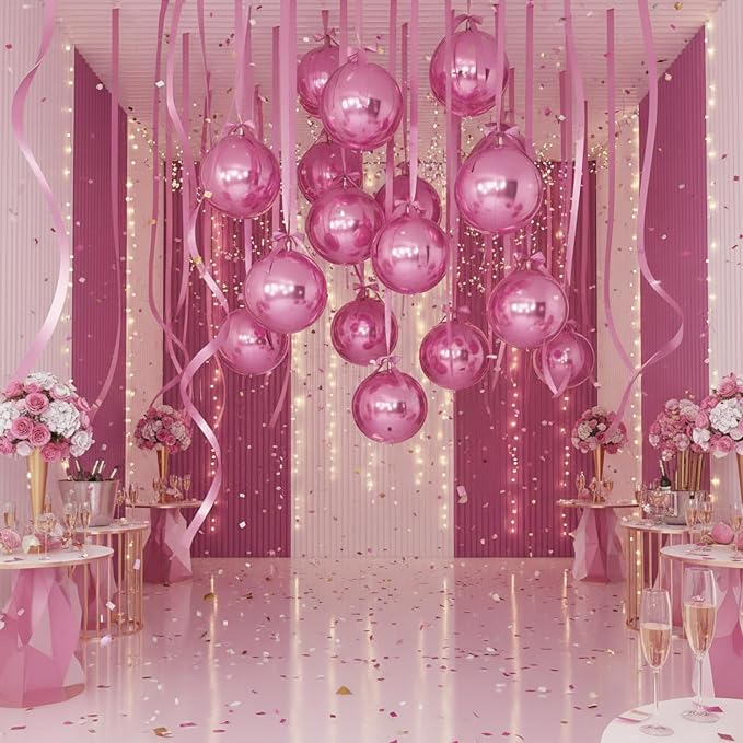 Jenaai 30 Set Round Foil Balloons Bulk 22 Inch 4d Metallic Giant Balloons Set - Image 4