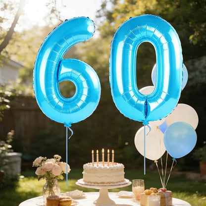 40 Inch Number 60 Balloons for 60th Birthday Party Decorations, 0-100 Jewelry - Image 3
