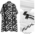 Men Women Adults Black White Stripes American USA Flag Salon Haircut Capes, Lightweight Hairdressing Haircut Apron for Hairdressers, Profession Barbershop Supplies