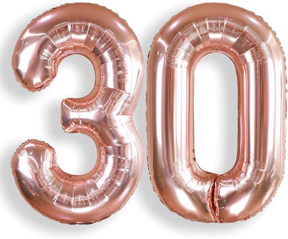 AULE 40 Inch Rose Gold 30 Balloon Number Foil 0-9 Birthday Big Numbers | by AULE