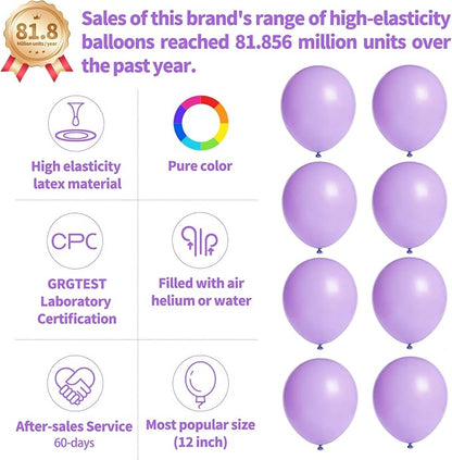 110pcs Pastel Purple Balloon 12 Inch, Pastel Purple Latex Balloons - Image 2