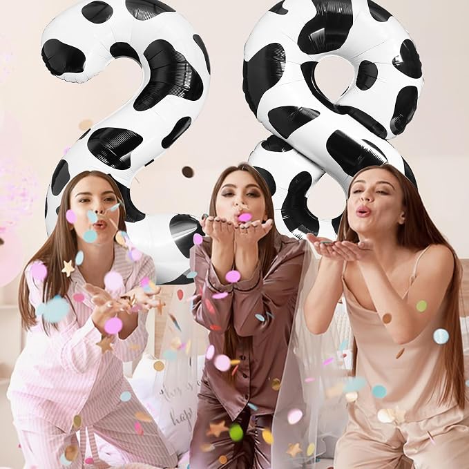 Cow Print Number Balloon 40 Inch Cow Print Number 8 Balloon Cowgirl Theme - Image 4