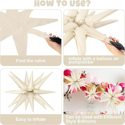 10 Pcs Star Balloons Explosion Balloons Foil Cone Balloon Magic - Image 7