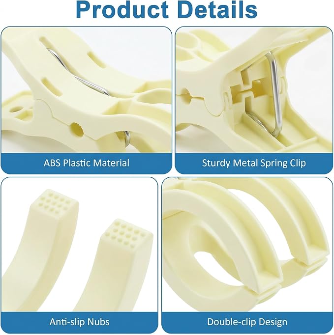 Putros 30 Pack Balloon Arch Clips 3.5 Inch Beige Spring Clamps - Image 3