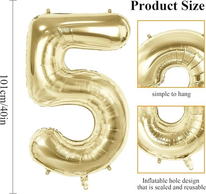 Number 52 Balloons for 52nd Birthday Party Decorations, 40 Inch 0-100 - Image 2