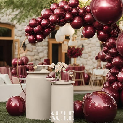 AULE 100 Pcs Metallic Burgundy Balloons Different Sizes 18/10/5 Inch | Maroon - Image 4