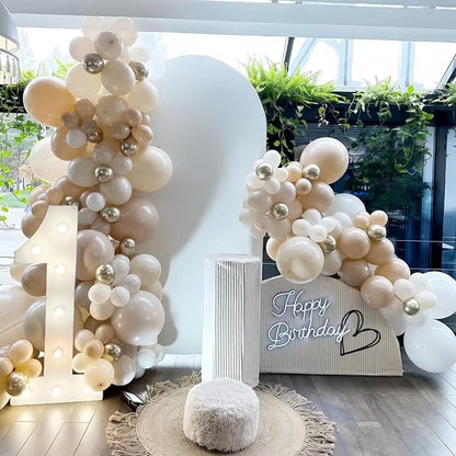 Beige White Gold Balloons, 12 Inch Nude Metallic Champagne Gold Cream White - Image 5