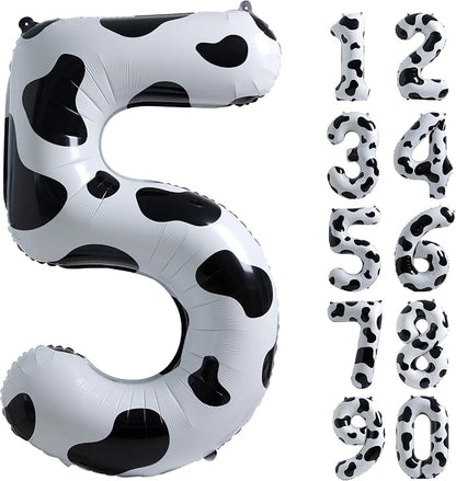 Cow Print Number 5 Balloon, Large 40 Inch Cow Number Birthday Balloons | Helium by Exquisitehighqualitypartydecorationstomeetyoureveryneed%EF%BC%81