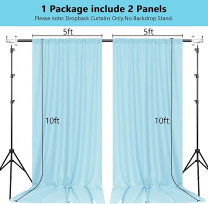 10x 10 Baby Blue Backdrop Curtain - Image 2