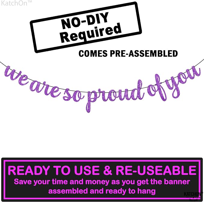 KatchOn Purple Graduation Decorations 2026 10 Feet | We are So Proud of You - Image 4