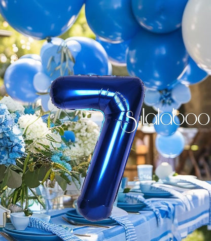 40 Inch Navy Blue Big Number 7 Balloon 0-9 Large Helium | Royal Blue7th Foil - Image 7