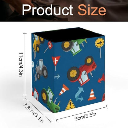 Pencil Holder for Desk, Leather Desktop Container Pen Cup Storage Pen Organizer - Image 2