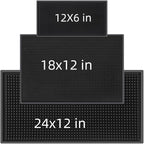 3Pack Rubber Bar Mat Thick Rubber Bar Service Spill Bar Mats for Home Bar or Restaurant Nonslip Flexible Barber Mats for Clippers (24" x 12" x 0.3"+18" x 12" x 0.3"+12" x 6" x 0.3")
