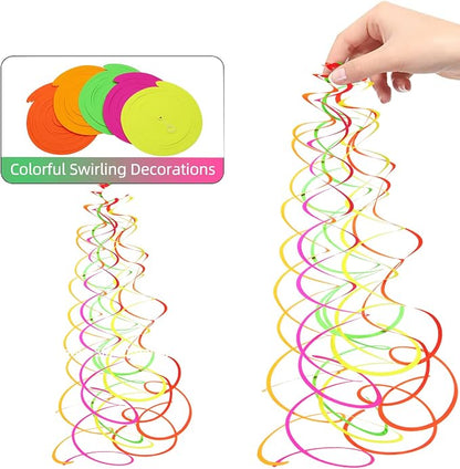 52 PCS UV Neon Rainbow Ceiling Swirl Decoration Hanging Streamer - Image 7