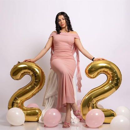 40 Inch Gold Number 3 Foil Balloon - Image 6