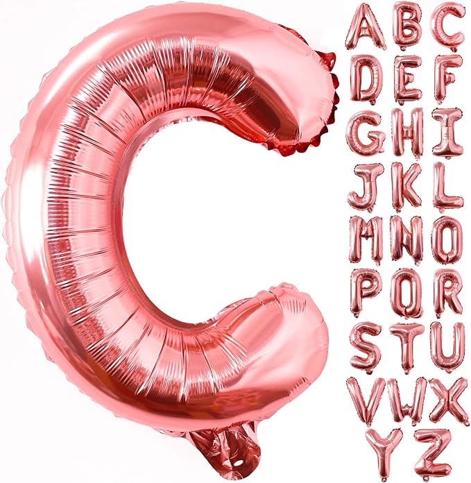 Lovoir 40 Inch Large Rose Gold Letter C Balloons Big Size Jumbo Mylar Foil by Lovoir