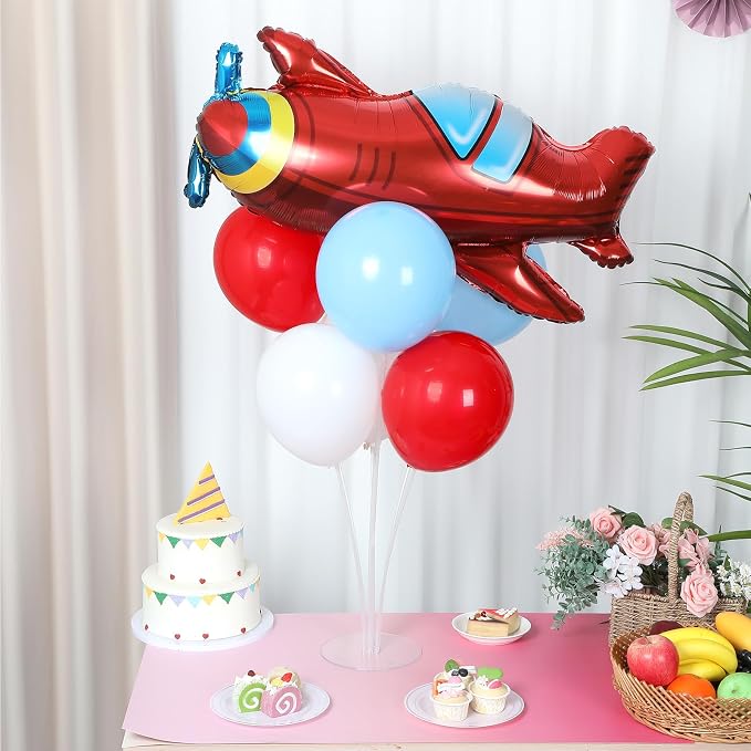 4 Sets Airplane Birthday Party Balloons Stand Kit - Image 4