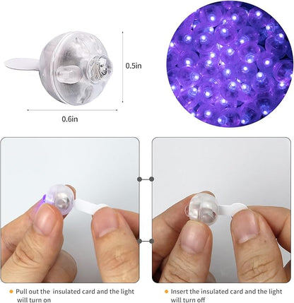 Aogist 50pcs Purple Balloon Lights, Long Standby Time Waterproof Mini Light - Image 2