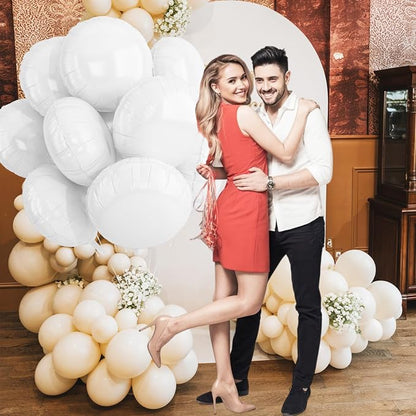 20PCS White Round Shaped Balloons, 18 Inch Round Foil Balloon, Giant Round - Image 7