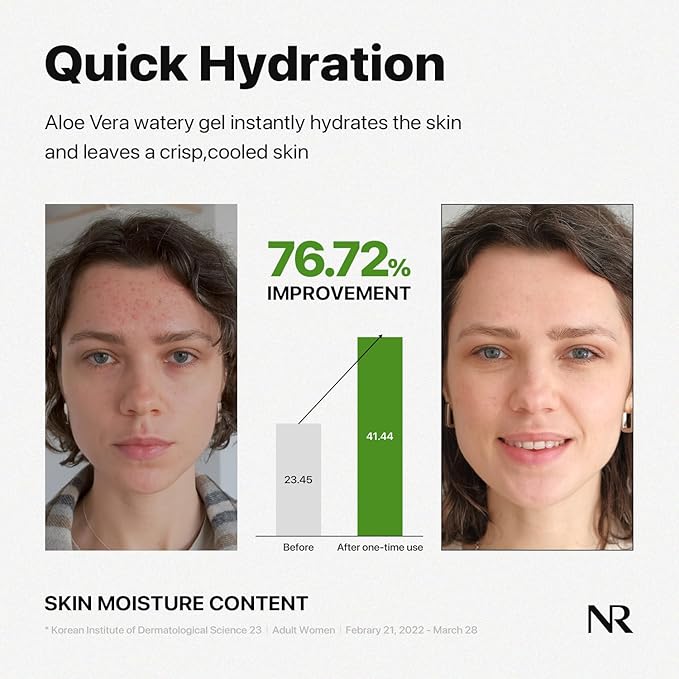 Nature Republic MILD & MOISTURE ALOE VERA WATERY GEL (TUBE 2 pack) Quick Hydration & fast absorbing non-sticky texture, aftersun cooling pack, korean skin care All Skin Types
