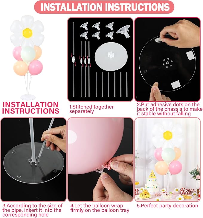 Daisy Party Balloons Stand Kit 2 Sets - Image 3
