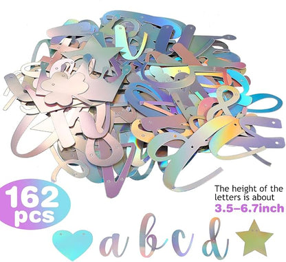 TaoBary 167 Pcs DIY Banner Kit Happy Birthday Glitter Banner Customizable - Image 4