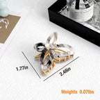 Metal Butterfly Hair Clips for Women -White & Grey Marble Pattern Fashion Decorative Hair Clips, Cute Hair Accessories for Girls, 2 Pack