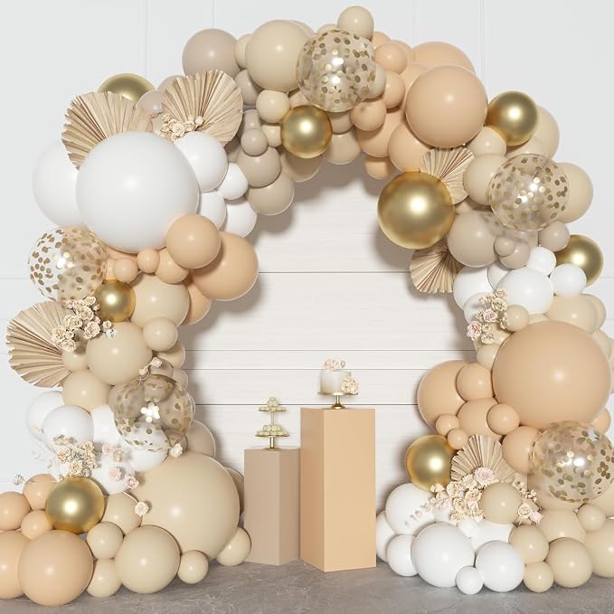 Ouddy Party White Sand Gold Balloon Arch Garland Kit 18 12 10 5 Inch | - Image 7