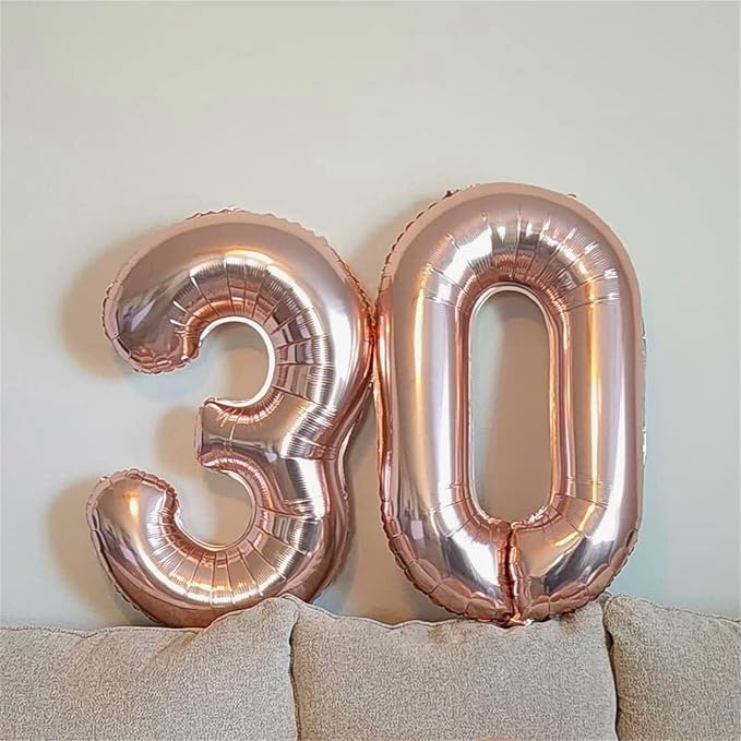 Rose Gold Number 3 Balloon for Girls, 40 Inch Large Number 0-9 Foil Mylar - Image 6