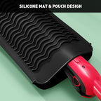 ZAXOP Resistant Silicone Mat Pouch for Flat Iron, Curling Iron,Hot Hair Tools (Black)
