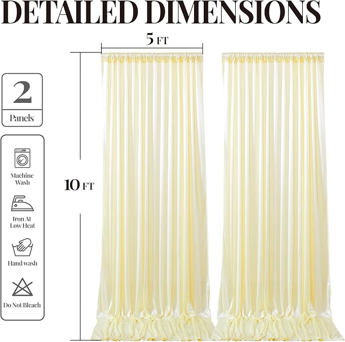 10x10 ft Champagne Glitter Backdrop Curtain - Image 9