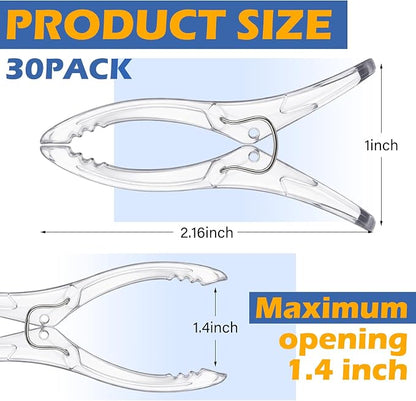 30 Pack Balloon Arch Clips Plastic Transparent Backdrop Spring Clamps 2 Inch - Image 2