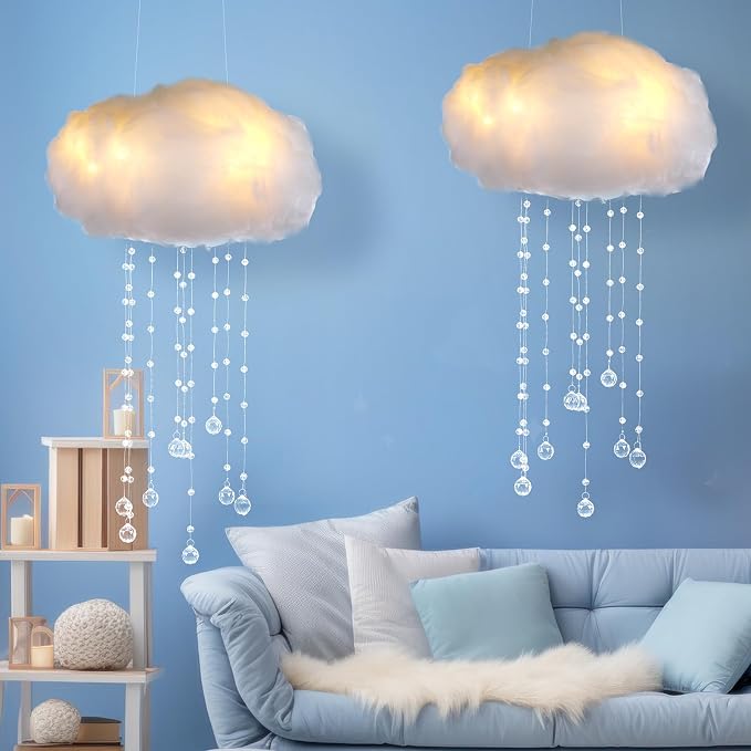 Marsui Artificial Cloud Props LED Hanging Cloud Light String Fake Imitation 3D - Image 8