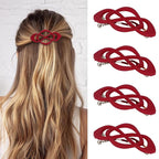 Hair Barrettes for Women 4packs Burgundy Hair Clips French Barrette Vintage HairClips f Stylish Accessories for Women Girls