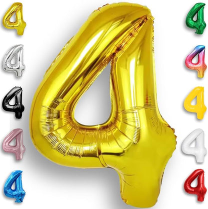 Gold Number Balloon 4 Mylar Foil Balloons 16 inch by Unknown