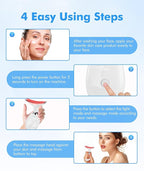 Red-Light-Therapy-for-Face-and-Neck, 7 Color Face Massager Tool for Wrinkles, Double Chin, Vibrating Facial Massager with Thermals for Skin Care, Glossy White