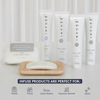 Infuse Pure White Tea and Coconut All-In-Kit Hotel Soaps and Toiletries Bulk Set | 1oz Shampoo & Conditioner, Body Wash, Lotion & 1.25oz Bar Soap | Travel Size 75 Pieces.
