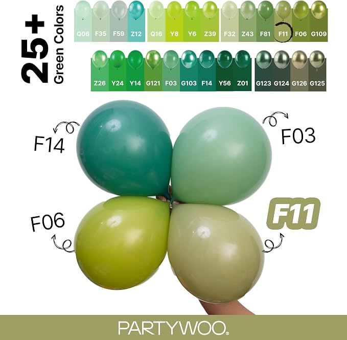PartyWoo Sage Green Balloons 100pcs Olive Boho Green Color 18 12 10 5 Inch | - Image 4