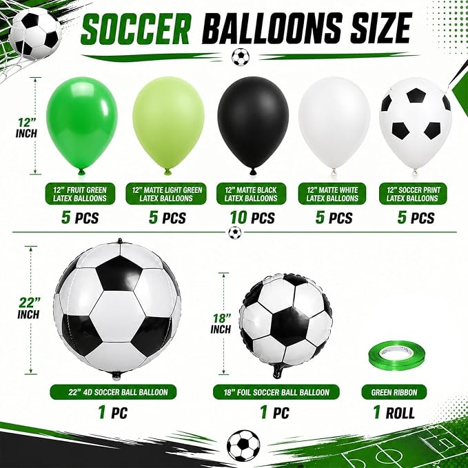Green Soccer Balloons - Image 2