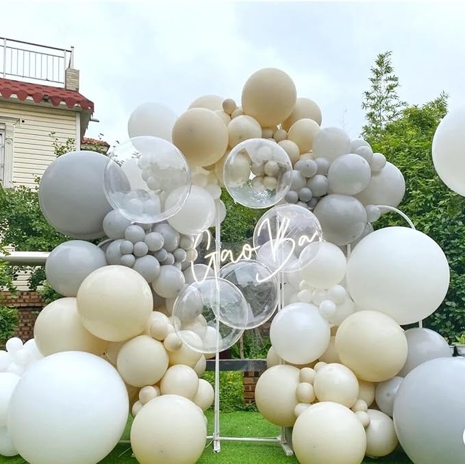 412pcs Sand White Balloon Garland Arch Kit 18 12 10 5 Inch Different Sizes - Image 7