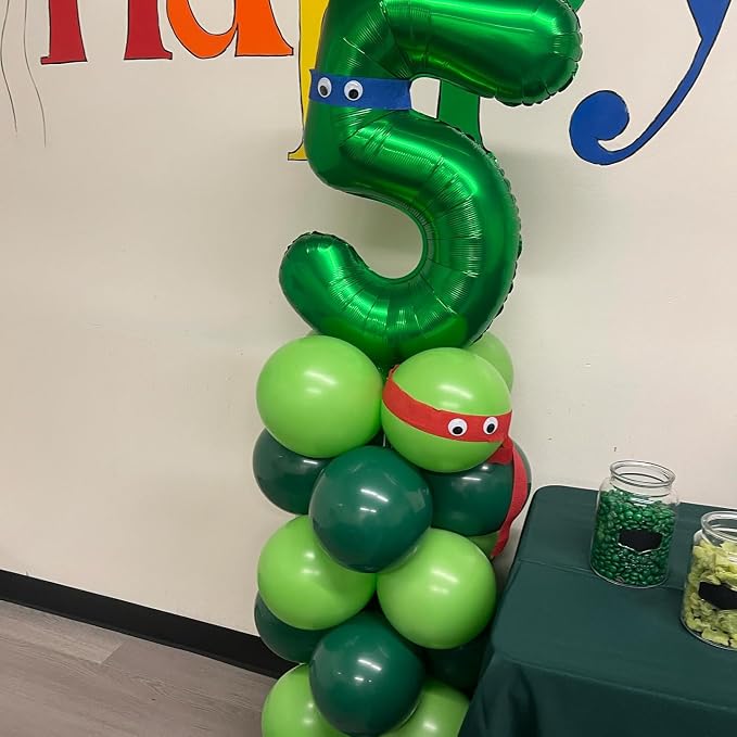Green Number 5 Balloon 40 Inch, 5th Birthday Party Decorations Men Women | Foil - Image 2