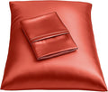 BLISSFORD Satin Pillowcase with Zipper, for Hair and Skin Care, Feels Soft and Cool Like a Silk Pillowcase, Satin Pillow Cases 2 Pack, Slik Pillow Cover, Rust - Standard Size, Set of 2