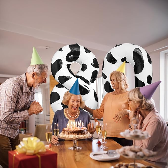 Cow Print Number Balloon 40 Inch Cow Print Number 8 Balloon Cowgirl Theme - Image 3