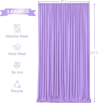 8 Panels Lavender Backdrop Curtains - Image 6