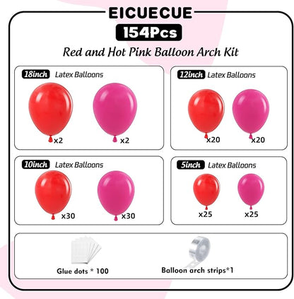 Red and Hot Pink Balloon Arch Kit - Image 3
